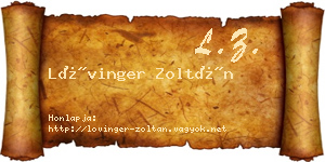 Lővinger Zoltán névjegykártya